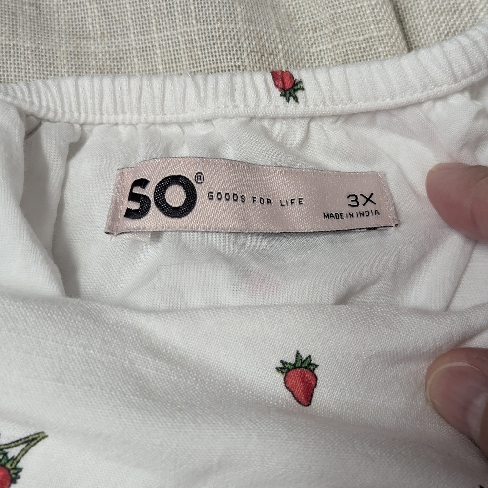 SO 🍓 Strawberry Tiered MIDI Dress - Plus Size 3X - Picture 2 of 13